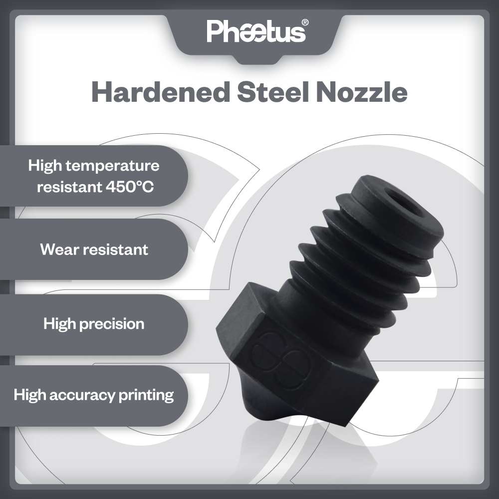 Carbon Fiber Filament - PHAETUS 高品質硬化鋼 V6 1.75MM ノズル、PEI PEEK