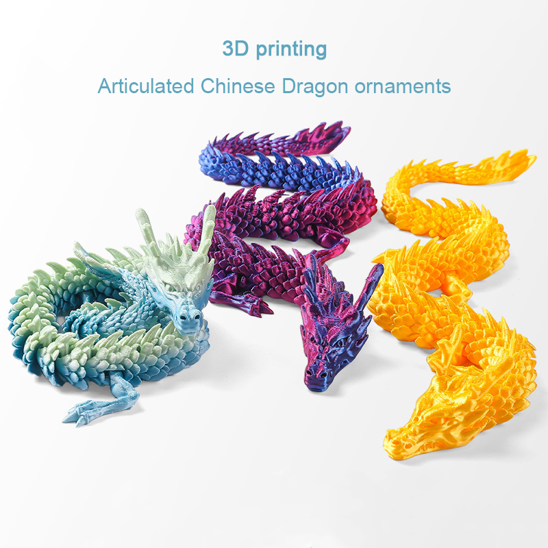 3D Printing Pla - 3Dプリントドラゴンオーナメント中国龍景勝地屋台手動関節可動式PLA環境保護中国龍