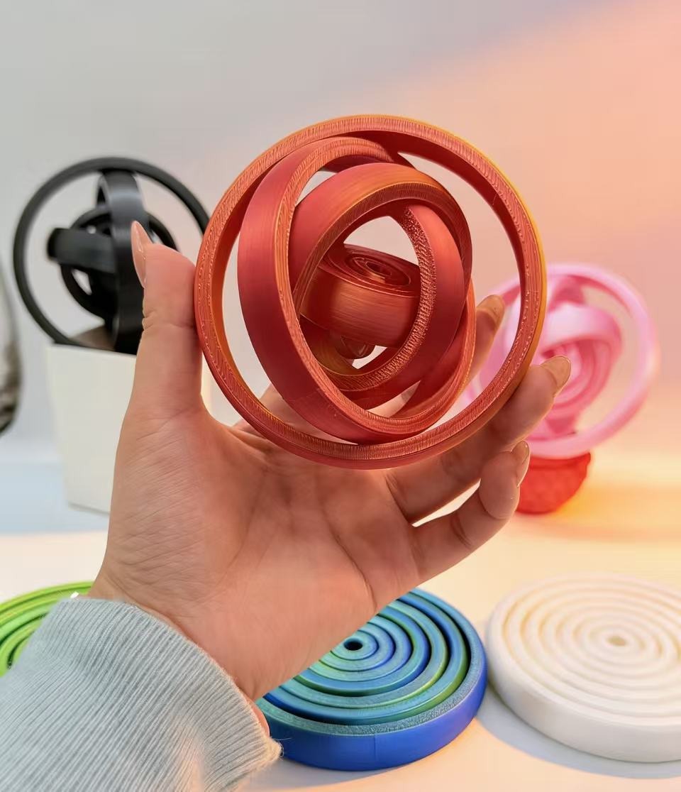 3D Printing Pla - 3Dプリント製の斬新なスピニングフィンガーリング、大人向けフィジェットトイ、ミニクリエイティブフィンガースピナー、回転ジャイロスコープデザイン搭載