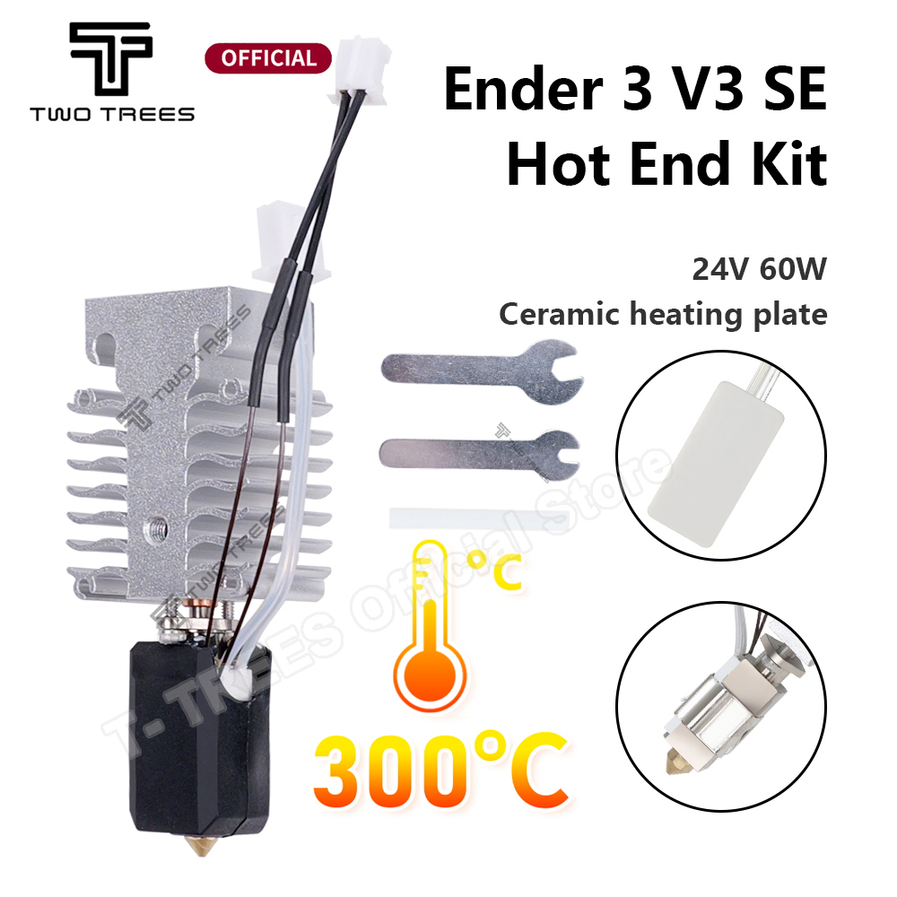 3D Printer Nozzle Brass - ホットエンドキット,Creality Ender 3,v3,se,24v,60w,セラミックヒーター,サーミスター,3Dプリンター部品,ノズルキット,加熱ブロック用
