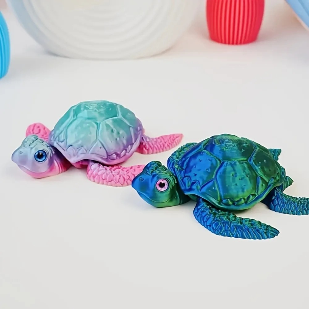 3D Printing Pla - 3D プリントされたカメの飾り PLA 素材カラフルでかわいいアクションフィギュアデスクトップ飾り 8.5 センチメートルコレクションモデル家の装飾