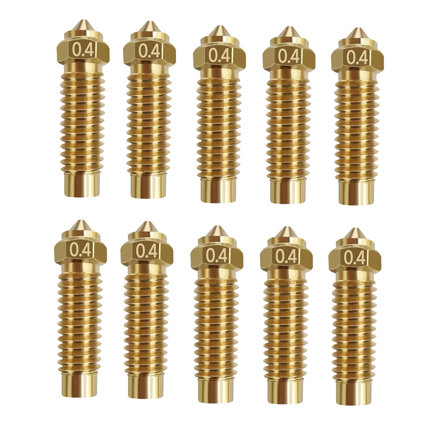 3D Printer Nozzle Brass - 3Dプリンター真鍮ノズル,高品質,交換部品,トレンディ,レゴモデル,4プラス,neptune,4 max,0.4mm, 5個,10個