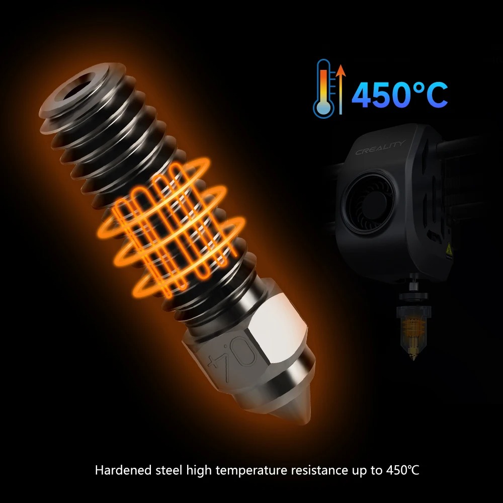 Creality K1 ハードン鋼ノズル、0.2/0.4/0 - 3D Printer Nozzle Brass のレビューと価格