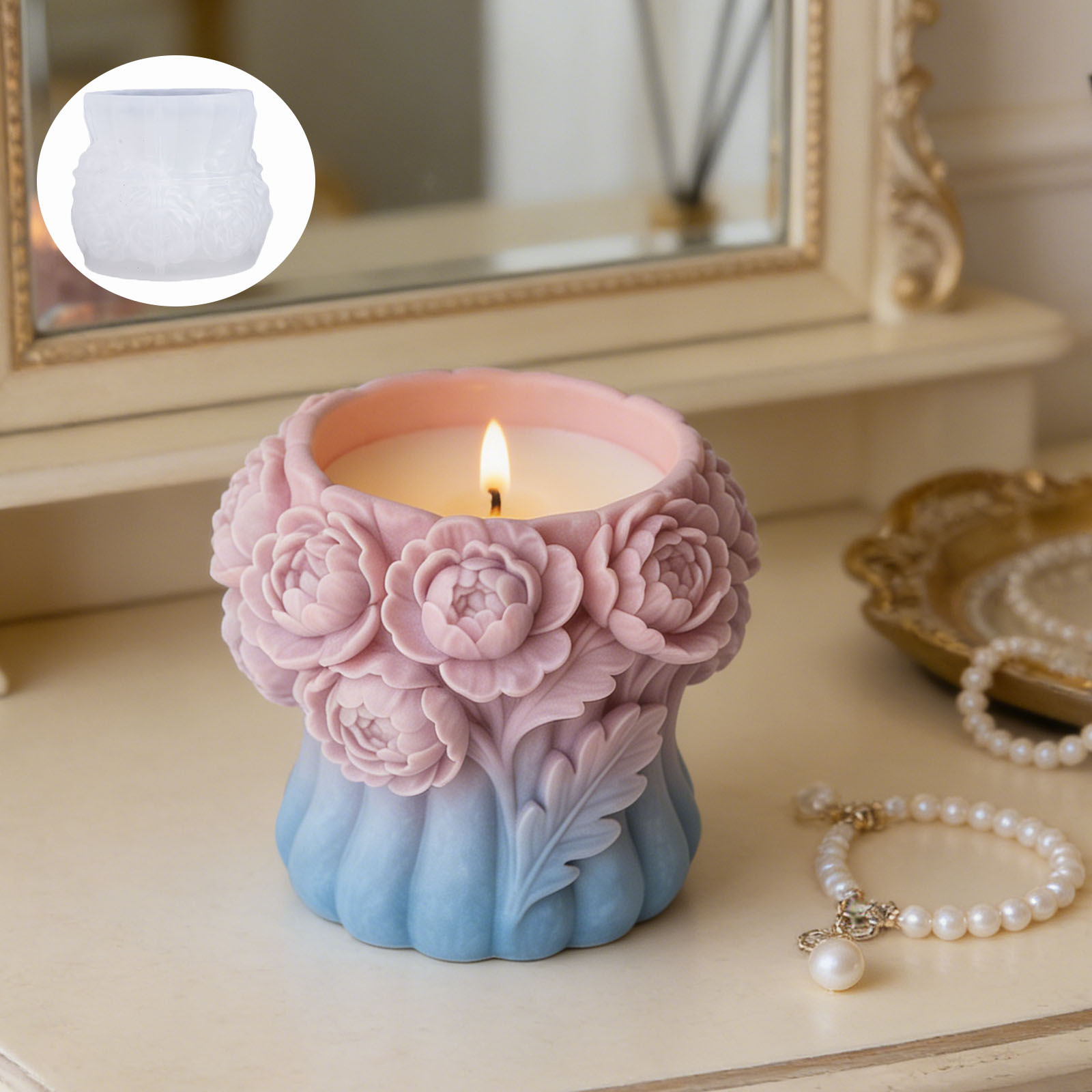 3D ローズフラワー花瓶シリコンモールド DIY ペンホルダ - 3D Printing Pot のレビューと価格