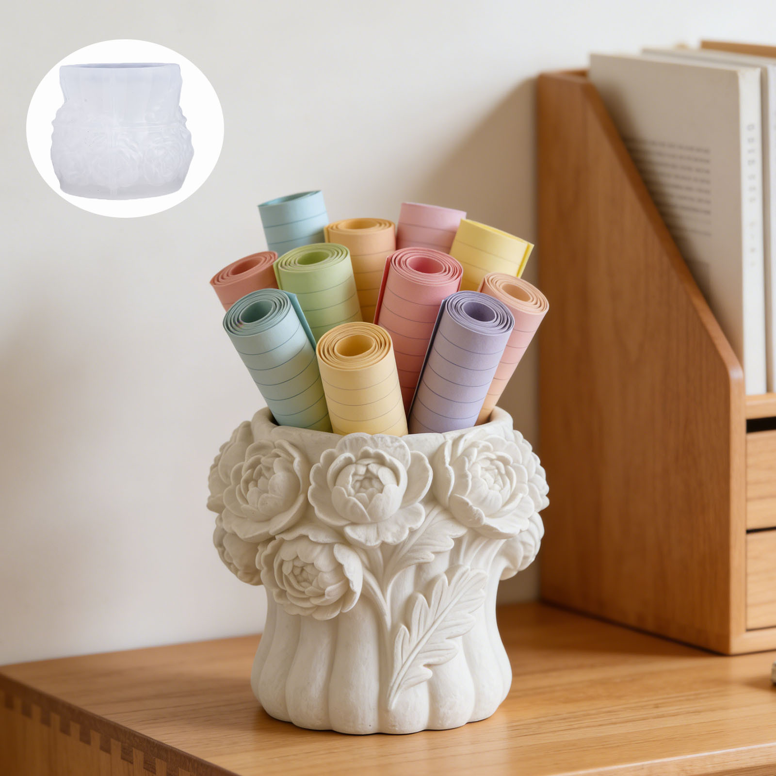 3D ローズフラワー花瓶シリコンモールド DIY ペンホルダ - 3D Printing Pot のレビューと価格