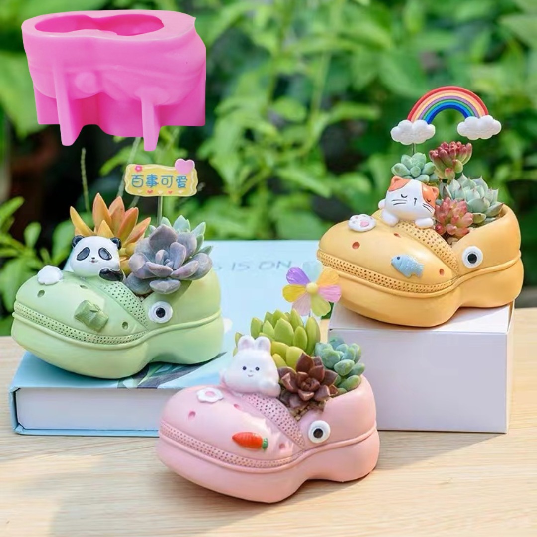 多肉植物、植木鉢、樹脂シリコンモールド、穴靴、サンダル、収納 - 3D Printing Pot のレビューと価格