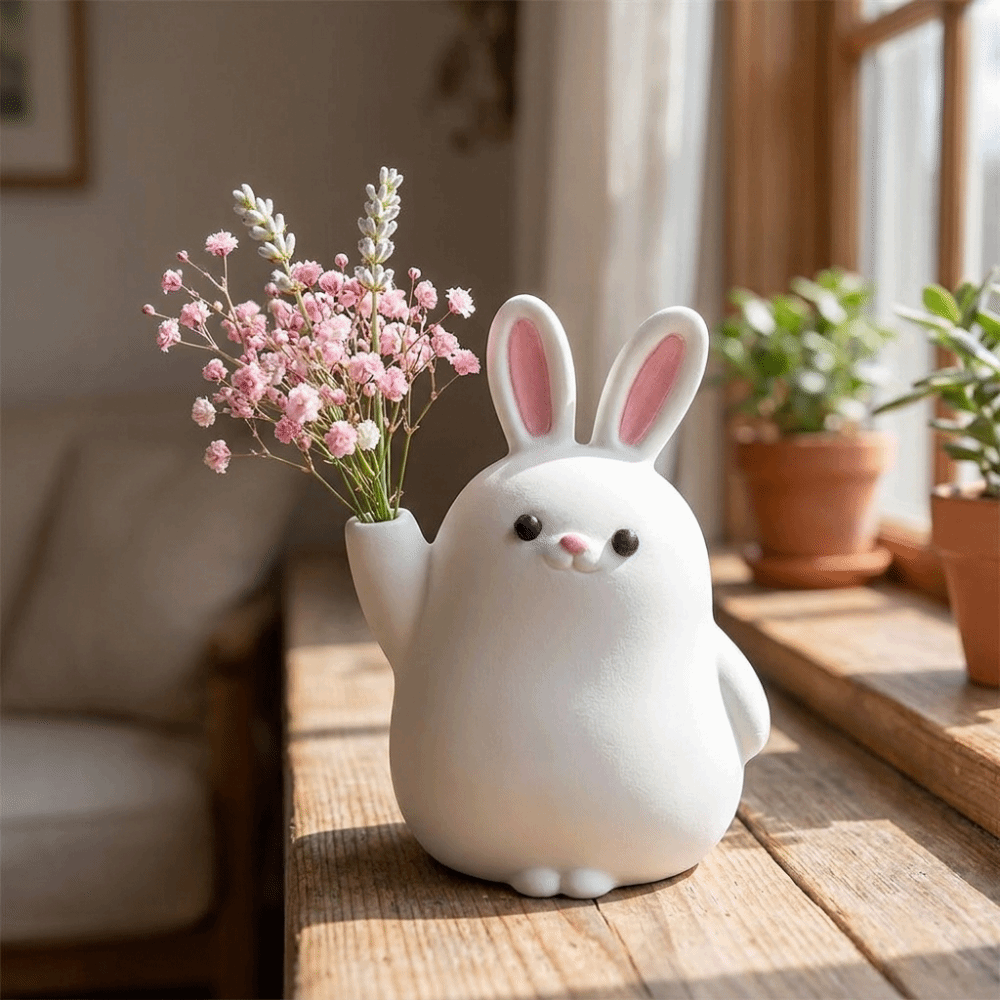 クリエイティブな3Dプリントプラスチック製ウサギ型花瓶、漫画 - 3D Printing Pot のレビューと価格