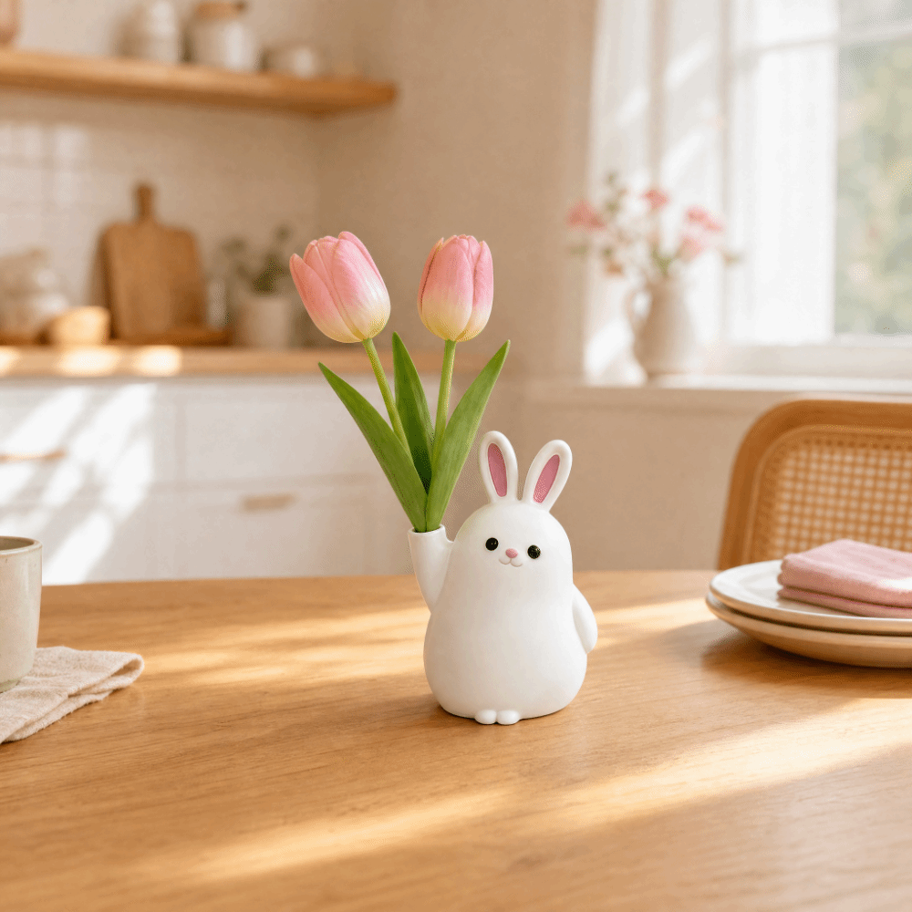 クリエイティブな3Dプリントプラスチック製ウサギ型花瓶、漫画 - 3D Printing Pot のレビューと価格