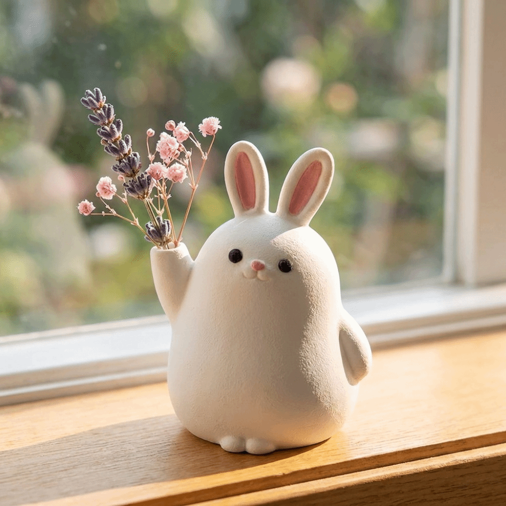 クリエイティブな3Dプリントプラスチック製ウサギ型花瓶、漫画 - 3D Printing Pot のレビューと価格
