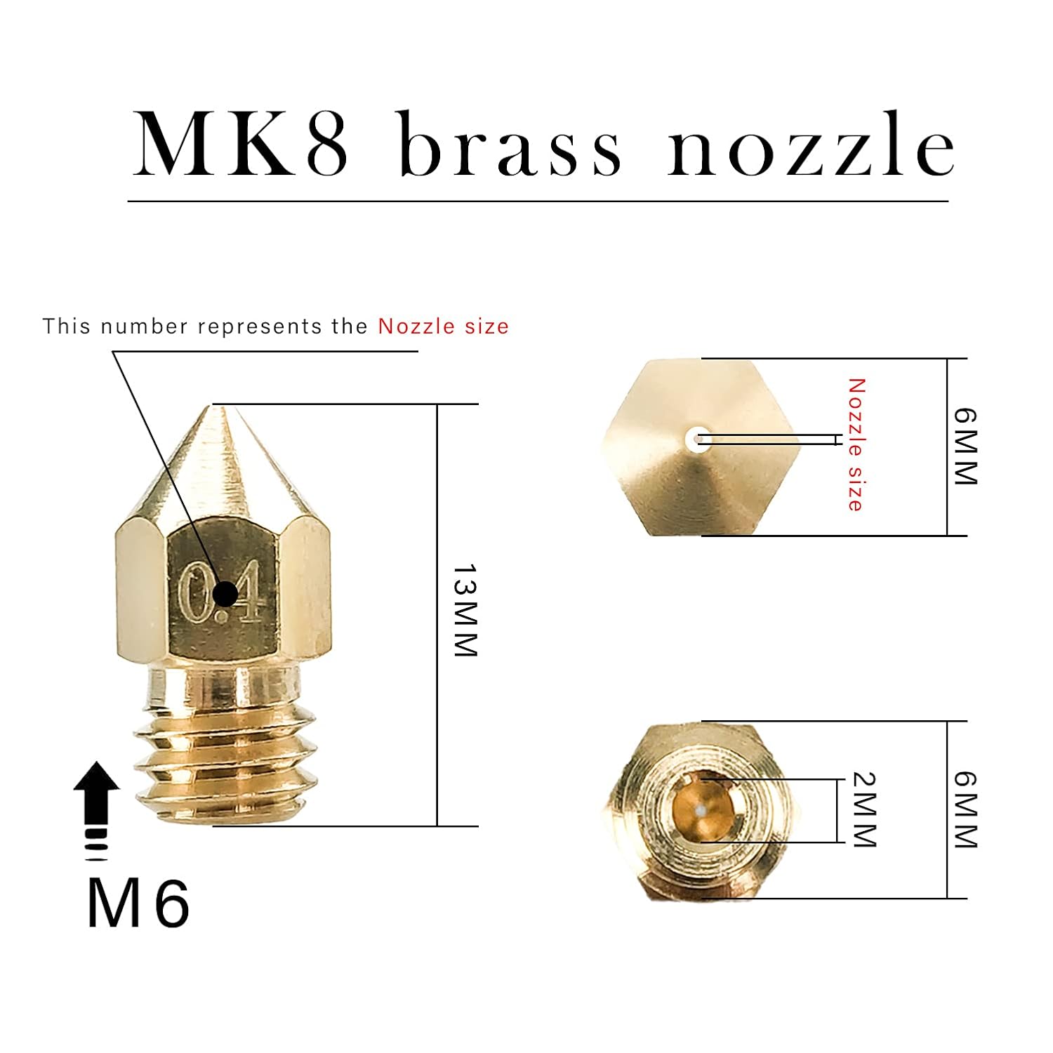 CREALITY 20 個 MK8 真鍮ノズル 0.2/0. - 3D Printer Nozzle Brass のレビューと価格