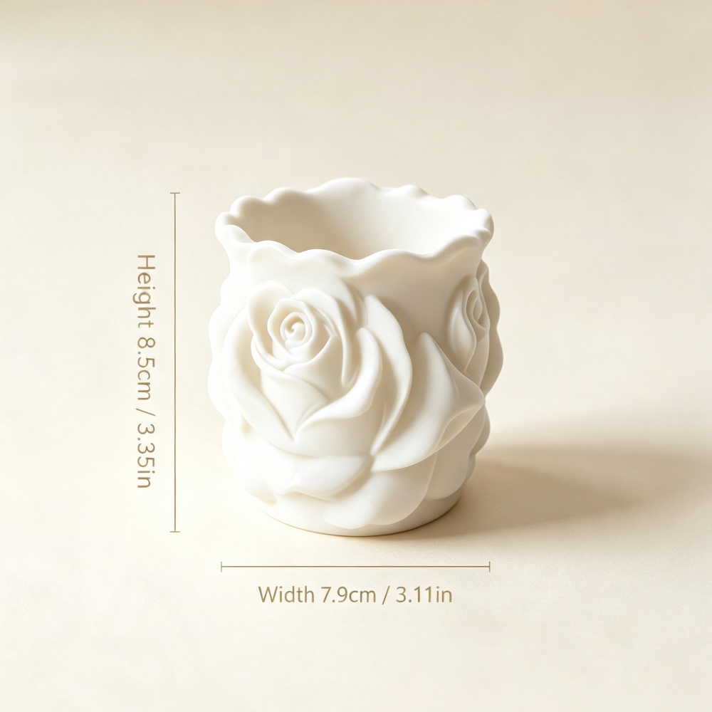 3Dプリントされた白いバラのプランター、エレガントな花の形を - 3D Printing Pot のレビューと価格