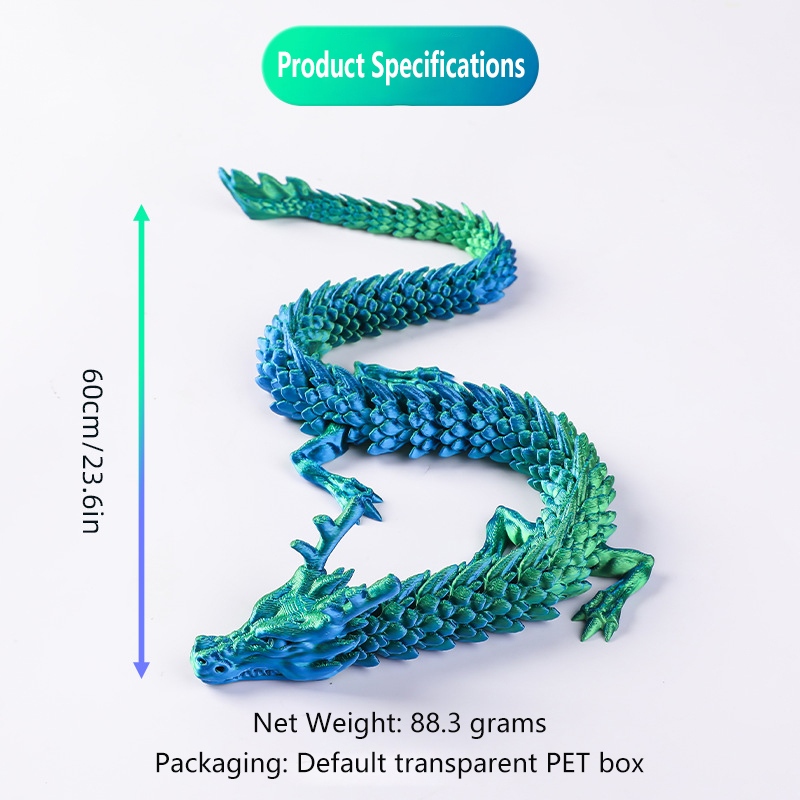 3Dプリントドラゴンオーナメント中国龍景勝地屋台手動関節可動 - 3D Printing Pla のレビューと価格