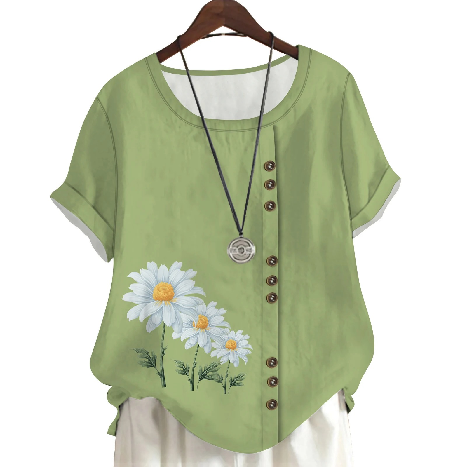 CLOOCL デイジー花柄女性 Tシャツ花アート描画 3D  - 3D Printing Drawing のレビューと価格