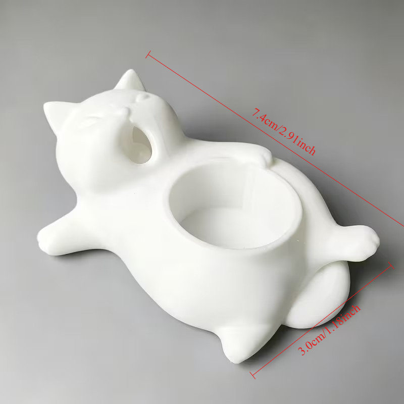 かわいい白猫のあくびをする姿の植木鉢、3Dプリントされた立体 - 3D Printing Pot のレビューと価格