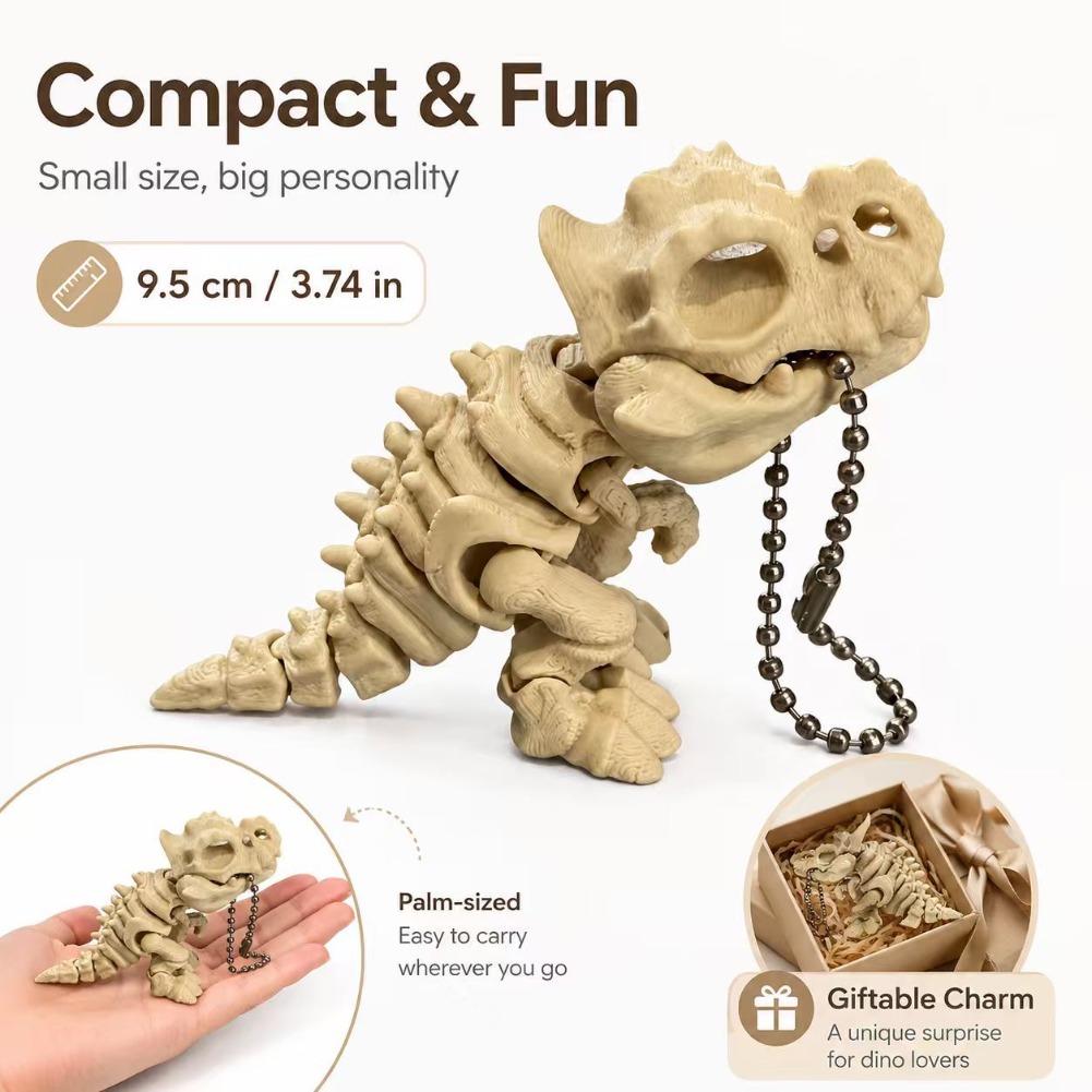 3Dプリントされたティラノサウルスレックスの骨格模型、回転可 - 3D Printing Pla のレビューと価格