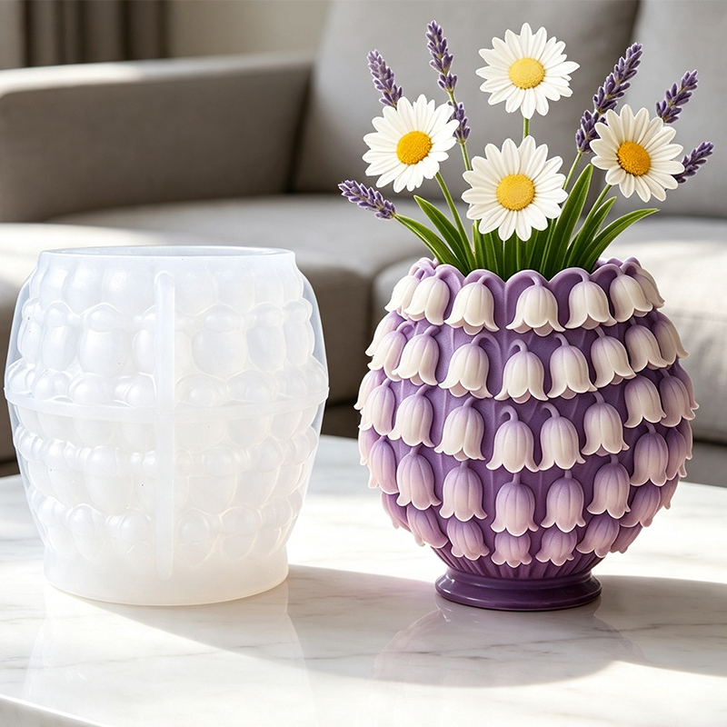 3Dスズランの花瓶シリコンモールドDIYペンホルダー植木鉢収 - 3D Printing Pot のレビューと価格