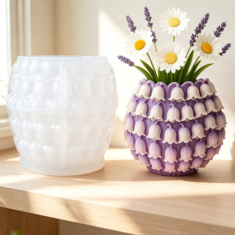 3Dスズランの花瓶シリコンモールドDIYペンホルダー植木鉢収 - 3D Printing Pot のレビューと価格