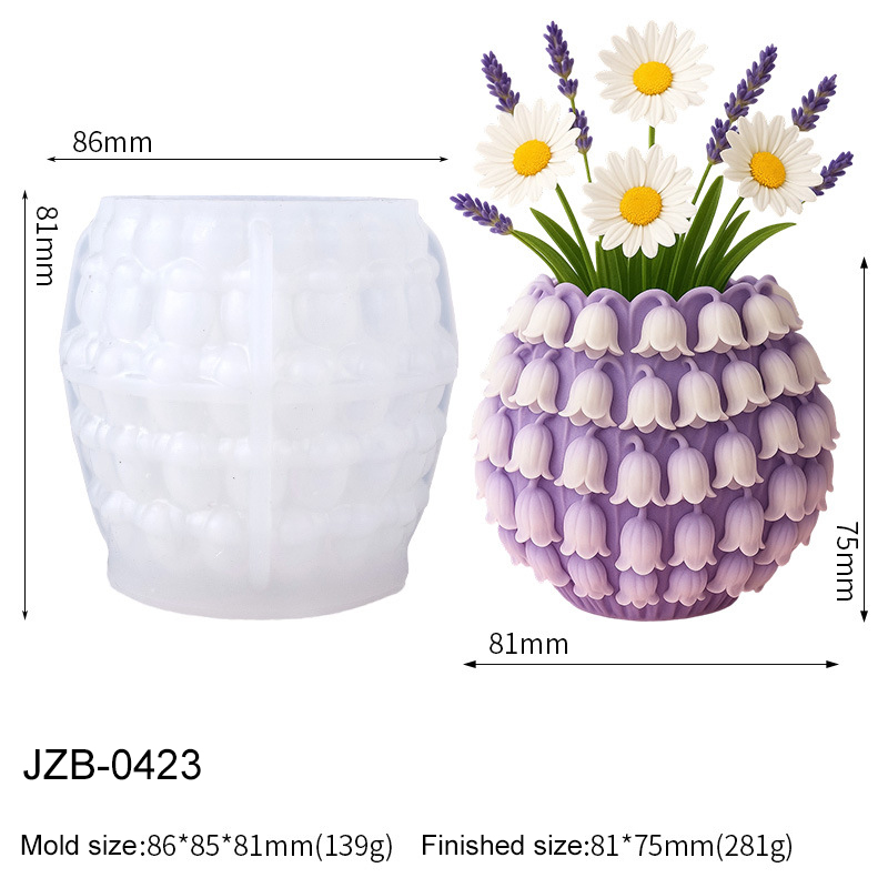 3Dスズランの花瓶シリコンモールドDIYペンホルダー植木鉢収 - 3D Printing Pot のレビューと価格