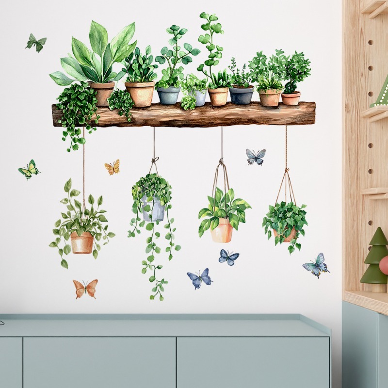 3D鉢植えの緑の植物棚ウォールデカール、緑の植物、熱帯の多肉 - 3D Printing Pot のレビューと価格