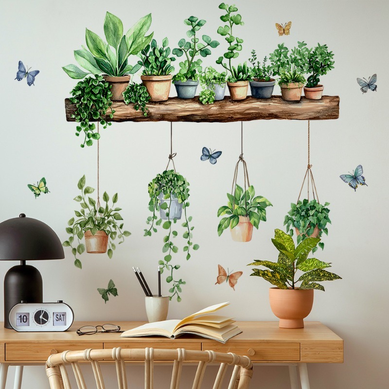 3D鉢植えの緑の植物棚ウォールデカール、緑の植物、熱帯の多肉 - 3D Printing Pot のレビューと価格