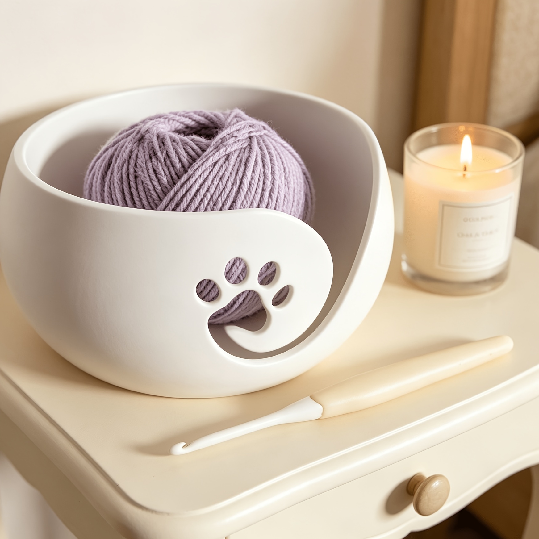 1個入り猫の足型装飾3Dプリント糸収納ボウル、かわいい絡み防 - 3D Printing Drawing のレビューと価格