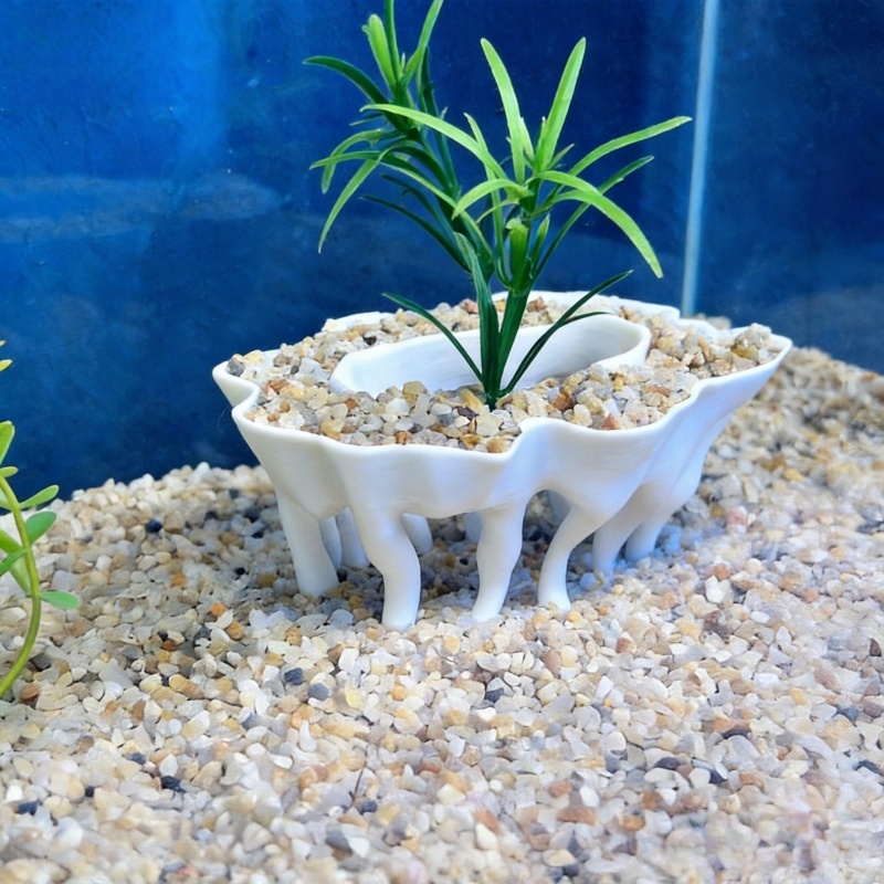 3Dプリントされた木の根の形をした水槽用植物、植木鉢も水槽の - 3D Printing Pot のレビューと価格