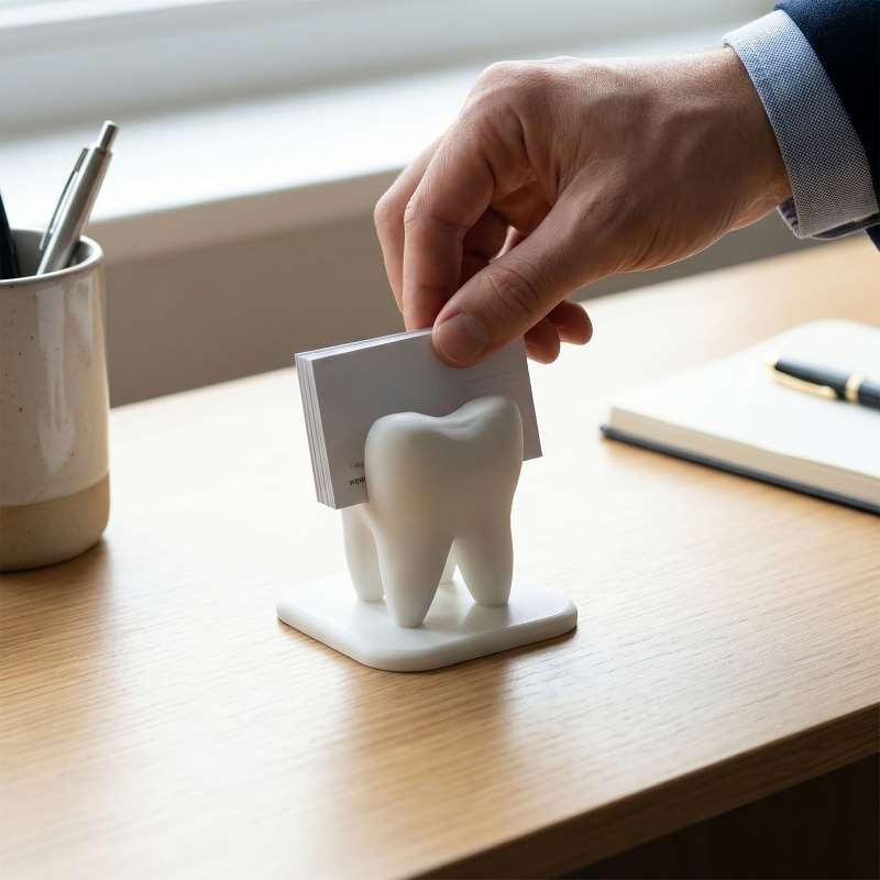 3Dプリント歯型名刺入れ歯科医院受付デスクディスプレイスタン - 3D Printing Desk のレビューと価格