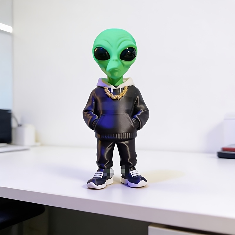 1ピースグリーンエイリアンフィギュア、ポケットデザイン付き、 - 3D Printing Drawing のレビューと価格